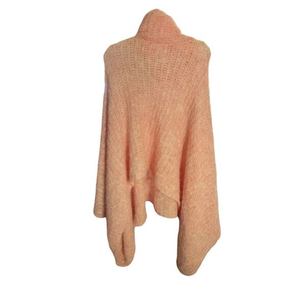 NWT Anthropologie Funnel-Neck Poncho One Size Pink/Rose Handcrafted Fuzzy Knit - Picture 5 of 12